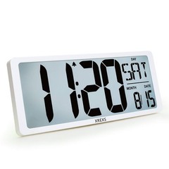 Large Digital Wall Clock with Backlight, 16.9 Inch Jumbo LCD Screen with Time…
