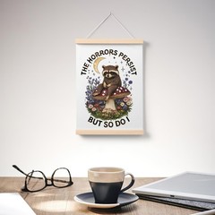 Raccoon Motivational Quote Wall Decor,Mental Health Inspirational Wall Art,Po…