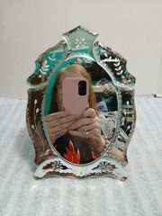 Venetian Style Wall or Desk Vanity Etched mirror