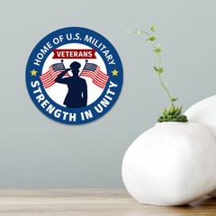 Circle Plus Home of U.S. Military Veterans: Strength in Unity Door or Wall Sign