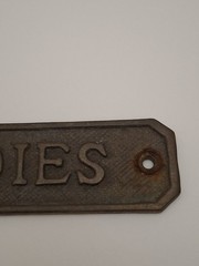 Vintage Brass Ladies Door Restroom Sign( See Pictures)