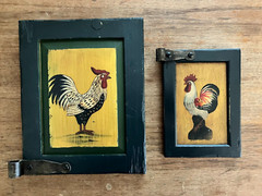 Vintage Blue Sky CA Painted Rooster Wood Wall Farmhouse Country 5×7″ and 8×10″