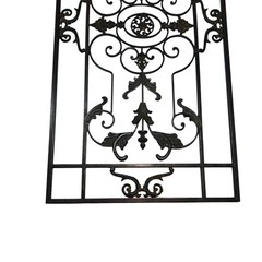 Wrought Iron Rectangular Rustic Wall Decor Scroll Design 39 in x 19.5 in