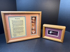 Sea Shells Footprints Shadowboxes 80/90’s Solid Oak Shadow Box Frames Vintage