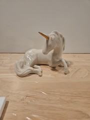 VTG 1993 Lenox China Jewels Collection UNICORN Laying Down Porcelain Figurine