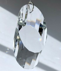 63mm Sparkly Slice Crystal Clear Fluted Prism Suncatcher 2-1/2″