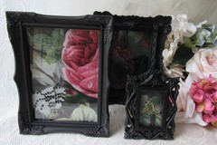 Baroque Black Frame set of 3,Ornate,Matte Black,Victorian,Goth,Moody,5×7,4×6,2×3