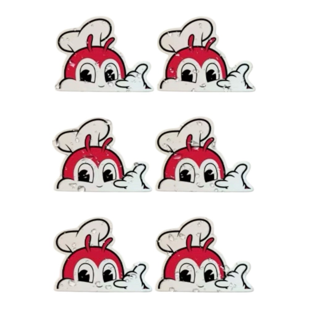 6 PACK JOLLIBEE PHILIPPINES FAST FOOD 2” VINYL DECAL DIECUT STICKER SET LOT