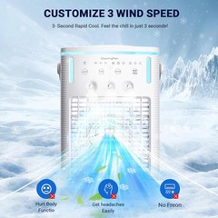 Portable Air Conditioners, New 4-in-1 Ultra-Quiet Portable AC Unit, 1000ML Water