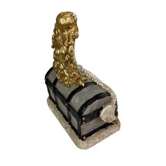 Mermaid Skeleton Figurine Pirate Treasure Chest Resin Statue 8 in Decor