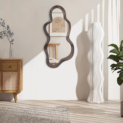 Large Asymmetrical Mirrors for Wall Wood Frame Irregular Mirror Unique Cloud …