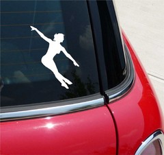 BALLET GIRL DANCING DANCE MUSIC GRAPHIC DECAL STICKER ART CAR WALL