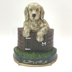 Upper Deck Ltd Golden Retriever Puppy Dog Doorstop Cast Iron 9″