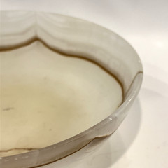 Onyx Bowl Brown Streaks 8 Inches Diameter Art Decorative