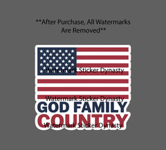 God Family Country Sticker Waterproof Decal American Flag USA America Gift NEW