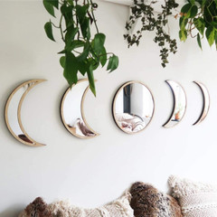 5 Pieces Scandinavian Acrylic Wall Mirror Set Moon Phase Bohemian Home Decor