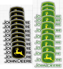 John Deere Logo 10 Pc waterproof decal sticker