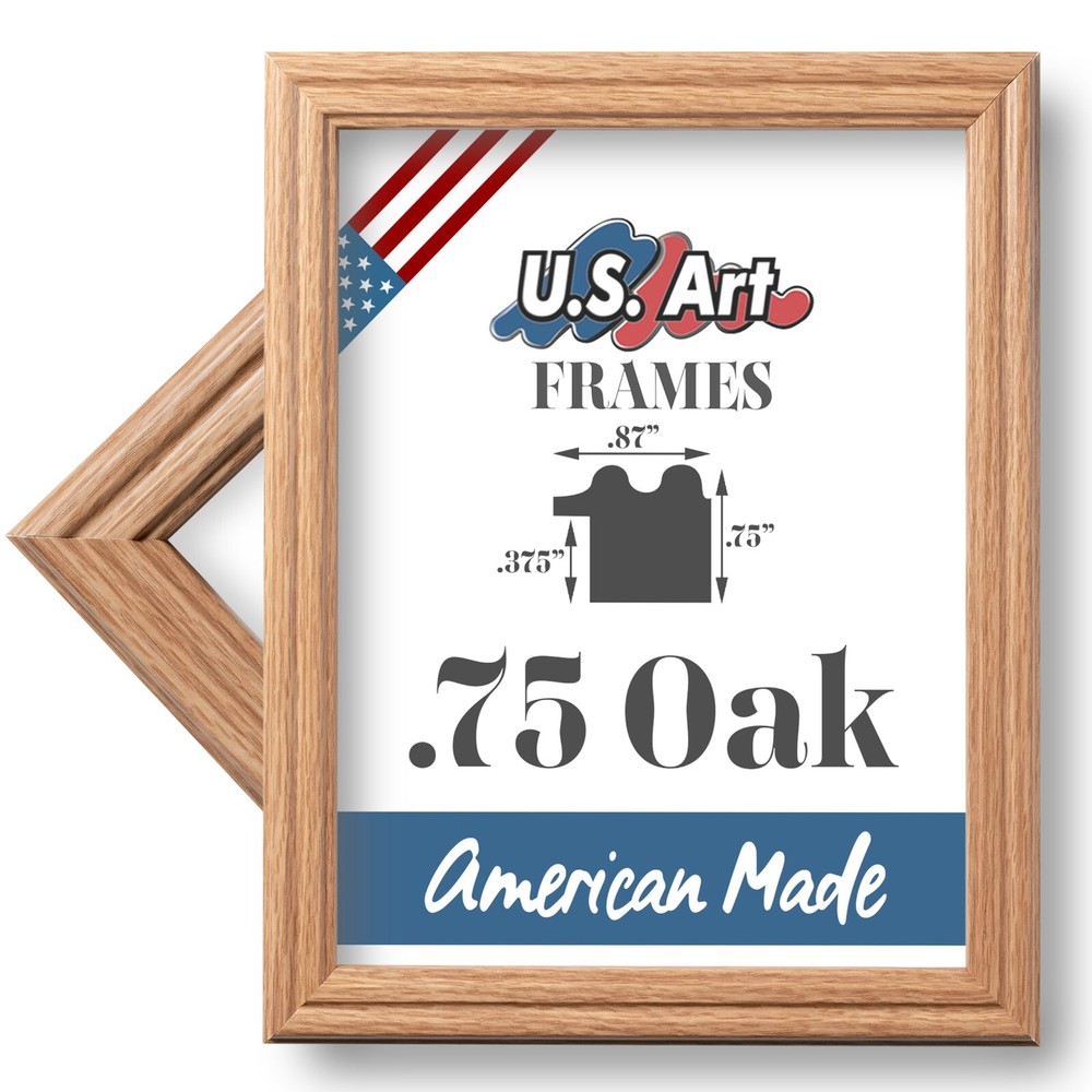 US ART Frames .75″ Natural Oak Solid Poplar Wood Picture Poster Frames S-A