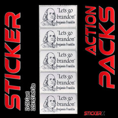 LETS GO BRANDON Benjamin Franklin Funny Sticker Anti Joe Biden Sucks Prank Gag