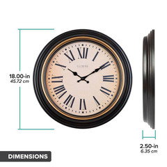 18 In. Traditions Antique Brown Quartz Analog Wall Clock