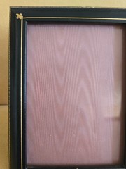 Vintage Black Leather Gold Embossed Fleur-de-Lis Photo Frame 8.5×6.2″ Easel Back
