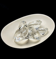 Rosenthal Cut Crystal Diamond Shape Faceted Jewels Bling Decor, 5 Pieces