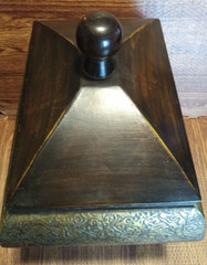 Tabletop Decorative Covered Box & Removable Lid Wood Cover With Laminate Brass