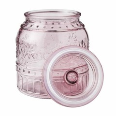 Pioneer Woman CASSIE ~ Rose Embossed Glass ~ Jar/Canister ~ Large ~ 6.25″ x 8″