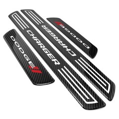 Dodge Charger X-Large Black Carbon Fiber 4 Pcs Universal Door Sill Plates