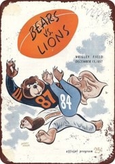1957 Chicago Bears VS Detroit Lions Vintage Look reproduction metal sign 8 x 12