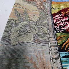 VTG Velvet Tapestry Rug Wall Hanging Pheasant Forest Cabin Hunting Lodge Lebanon