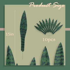 summer flower 10pcs Fake Snake Plants Leaves Set 15inch Artificial Small Sans…