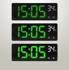 LED Voice‑control Digital Alarm Clock with Dual Alarms, Snooze and 12/24h Displa