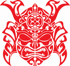 Samurai Mask Vinyl (new) Sticker Decals