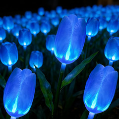 6PACKS Garden Gifts for Mother Day Decorations – Cute Artificial Tulip Blue Flow