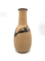 Boyce Signed Pottery Vase – Earthy Matte & Glossy Glaze, 13” Tall