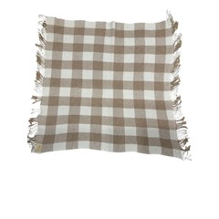 Nido Notte Italia Beige Cream Buffalo Check Waffle Weave Fringe Throw 36×40