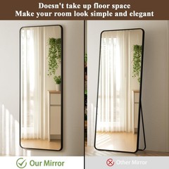 14″x48″ Full Length Over The Door Mirror – Aluminum Alloy Frame Full Body Mir…
