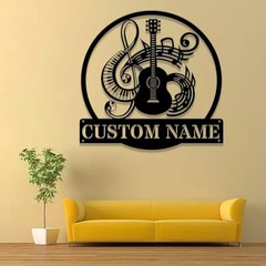 Personalized Music Room Metal Sign Custom Name Music Studio Wall Art Musician Gi