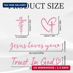 6 Pcs Trust in God Rearview Mirror Stickers, Christian Car Decals Vinyl Sticker,
