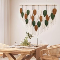 Large Macrame Wall Hanging Boho Woven Tapestry, Chic Home 51.5″W x 33.5″L