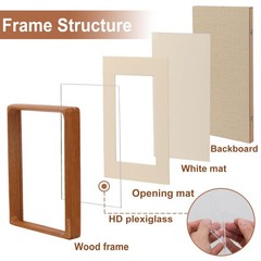 4×6 Picture Frame with 3×4 Mat – Solid Teak Wood Farmhouse Frame, Wall & Tabl…
