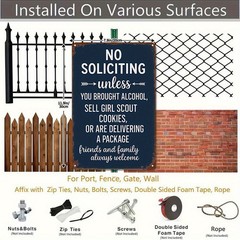 Tin Sign 8X12 Inches «No Soliciting» Metal Wall Decor