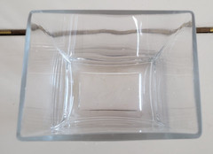 RECTANGULAR CLEAR GLASS VASE 6. BY 4 BY 3 INCHES