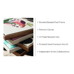 Colorful Female Flower Portrait Wall Art 1-Piece White Framed Canvas Art Print,