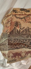 Jungle Animal Print king size shams Elephants Monkeys Birds Antique Beige Brown