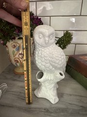 Anthropologie OWL Winter White Creature Bud Vase Flower Ceramic Woodland NEW