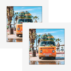 Picture Frames 4X4 White Nature Solid Wood 2 Pack for Wall Mount and Tabletop Di