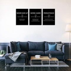 Inspirational Canvas Wall Art, Motivational Office Wall Decor, 3 Pieces Black…