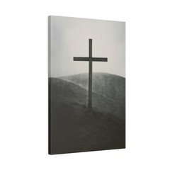 Cross on Hill Canvas Wall Art Christian Cross Picture Faith Print Modern Decor
